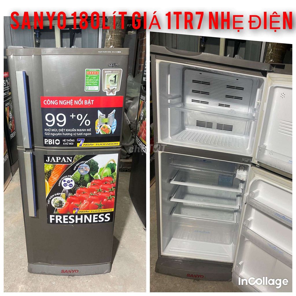 Tủ lạnh Sanyo 180 lít Xám. Mua bán Tủ lạnh tại Thành phố Thủ Đức Tp Hồ Chí Minh được đăng bởi Quốc hình 1