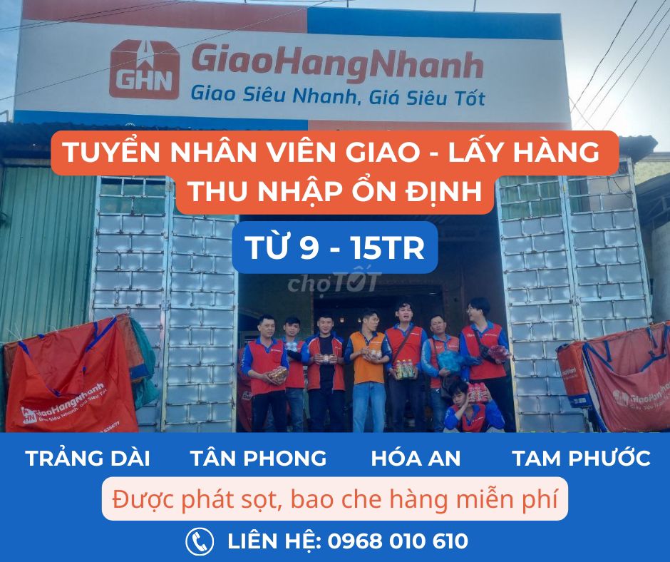 NV GIAO HÀNG THU NHẬP KHÔNG GIỚI HẠN Ở BIÊN HÒA