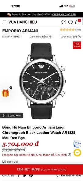 Đồng hồ Emporio Armani Nam Da Đen Đỏ. Mua bán Đồng hồ tại Quận Tân Bình Tp Hồ Chí Minh được đăng bởi Hội Đồ Điện Tử hình 1