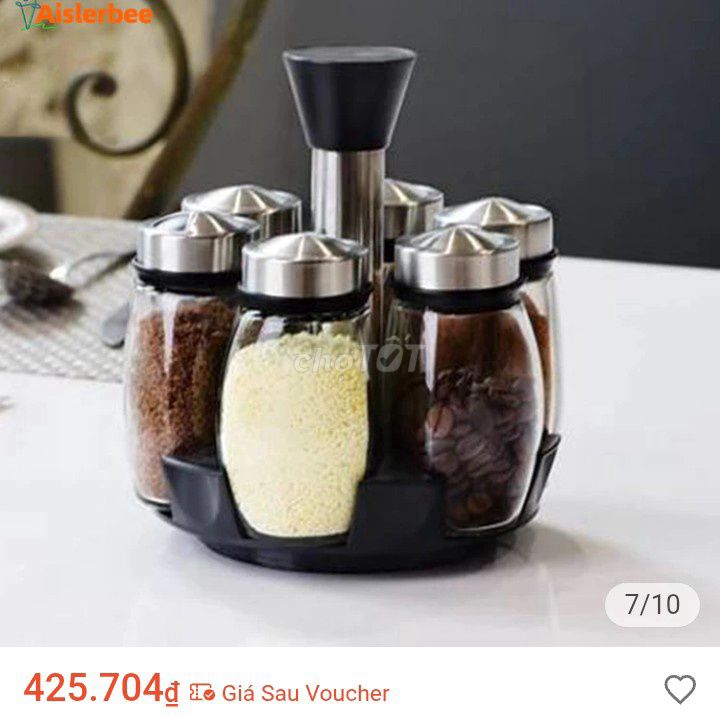 Lọ đựng gia vị Thủy tinh Inox Xoay 360 độ. Mua bán Dụng cụ nhà bếp tại Quận Hoàng Mai Hà Nội được đăng bởi Đối tác chiến lược  hình 1