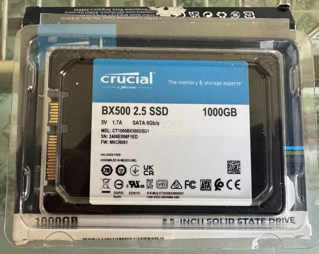 Ổ cứng SSD Crucial BX500 1TB Unbox. Mua bán Linh kiện (RAM, Card...) tại Quận 11 Tp Hồ Chí Minh được đăng bởi Bao LH hình 1