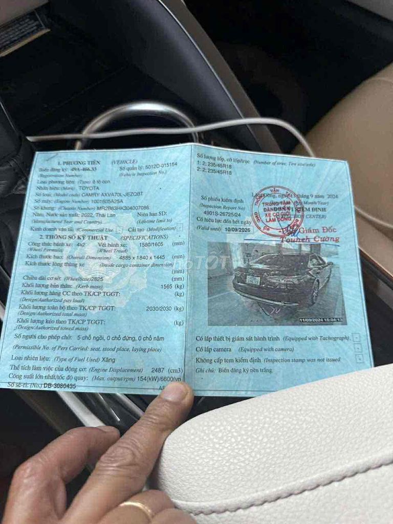 Toyota Camry 2022 2.5 Q - 67000 km. Mua bán Ô tô tại Thành phố Đà Lạt Lâm Đồng được đăng bởi Mr Luan hình 3