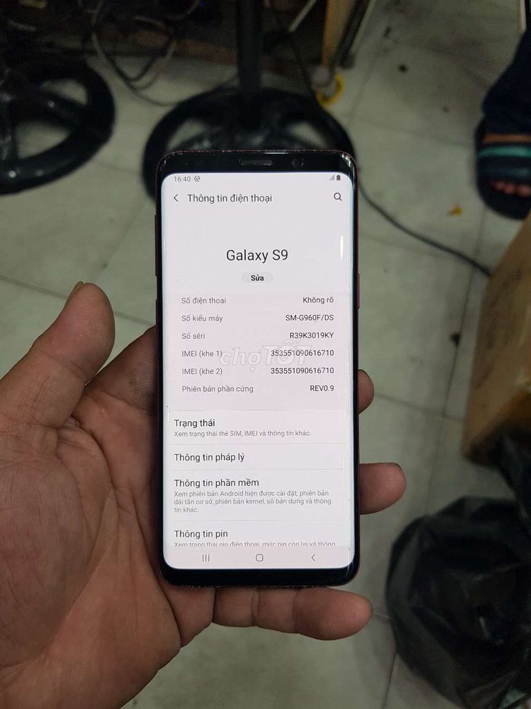 Samsung s9 đỏ mận máy zin màn ám nhẹ như ảnh
