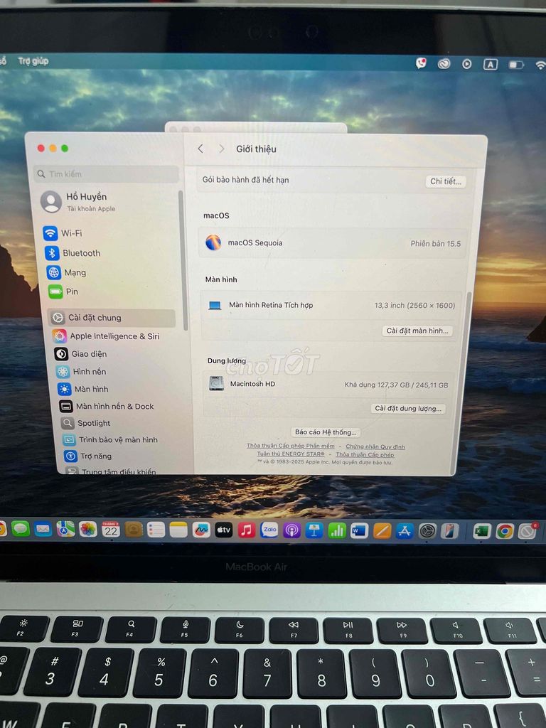 Macbook Air M1 8GB 256 GB 13.3” Retina mới 97%. Mua bán Laptop tại Thành phố Thủ Đức Tp Hồ Chí Minh được đăng bởi Ngọc Huyền hình 1