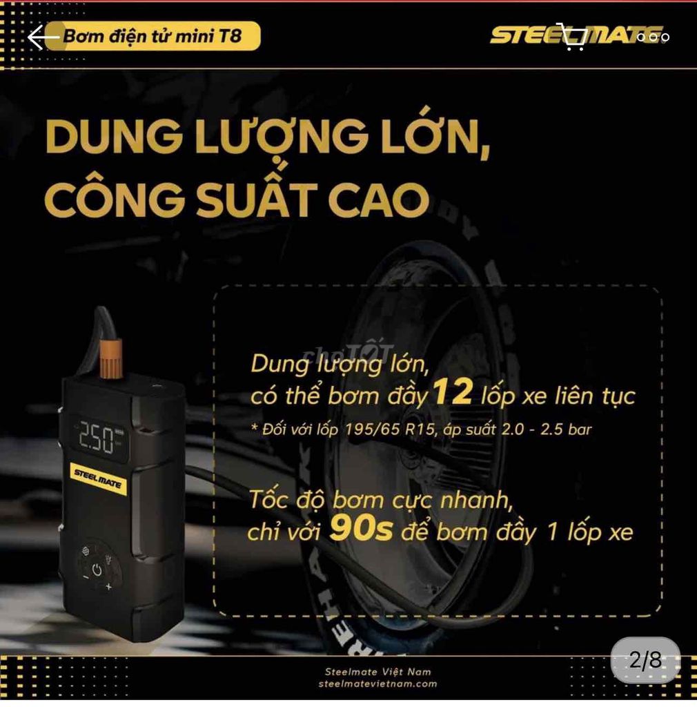 Bơm Lốp T8 Steelmate mới 100%. Mua bán Phụ tùng xe tại Thành phố Thủ Đức Tp Hồ Chí Minh được đăng bởi Mr Hoàng  hình 8