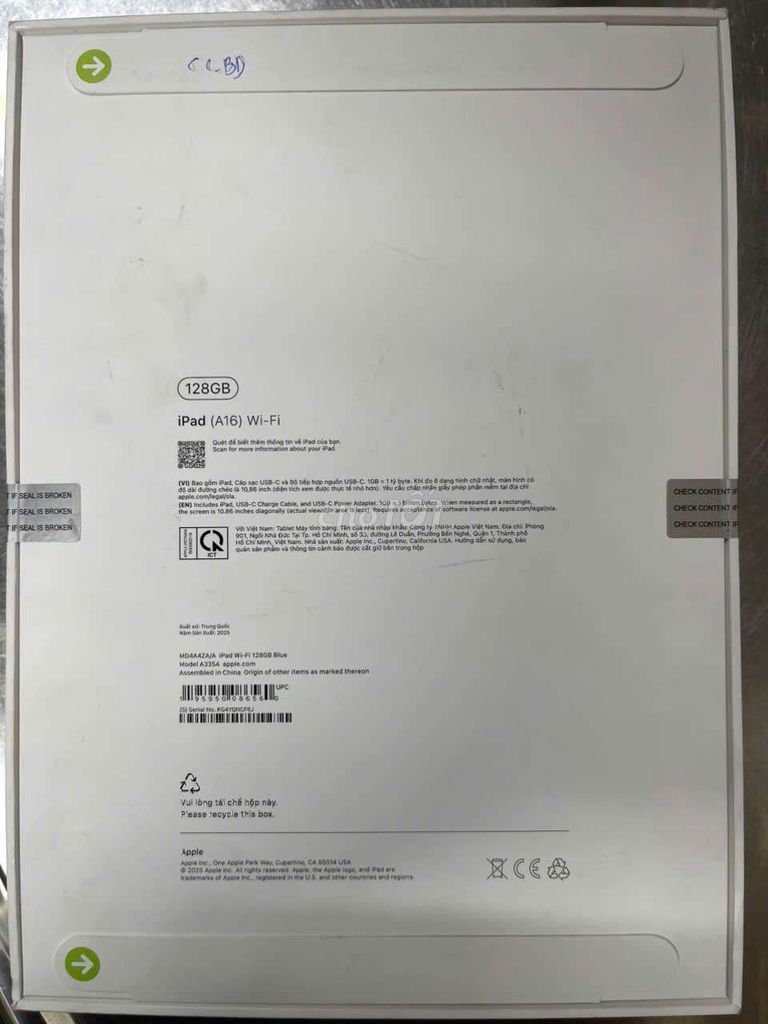 Apple iPad (A16) 128GB. Mua bán Máy tính bảng tại Thành phố Thuận An Bình Dương được đăng bởi AN TRAN hình 1