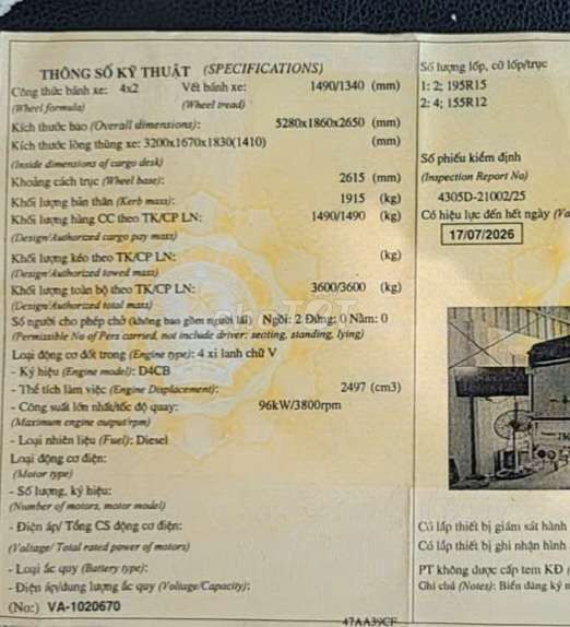 Bán gấp Kia 1.4 tấn đời 2023 thùng bạt 3m2. Mua bán Xe tải, xe ben tại Thành phố Thuận An Bình Dương được đăng bởi Hồ Xe Tải hình 14