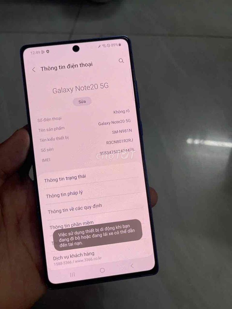 Samsung Note 20 5G 8/256GB Zin màn xanh nhẹ Xài Ok. Mua bán Điện thoại tại Quận 8 Tp Hồ Chí Minh được đăng bởi điện thoại giá rẻ  hình 1