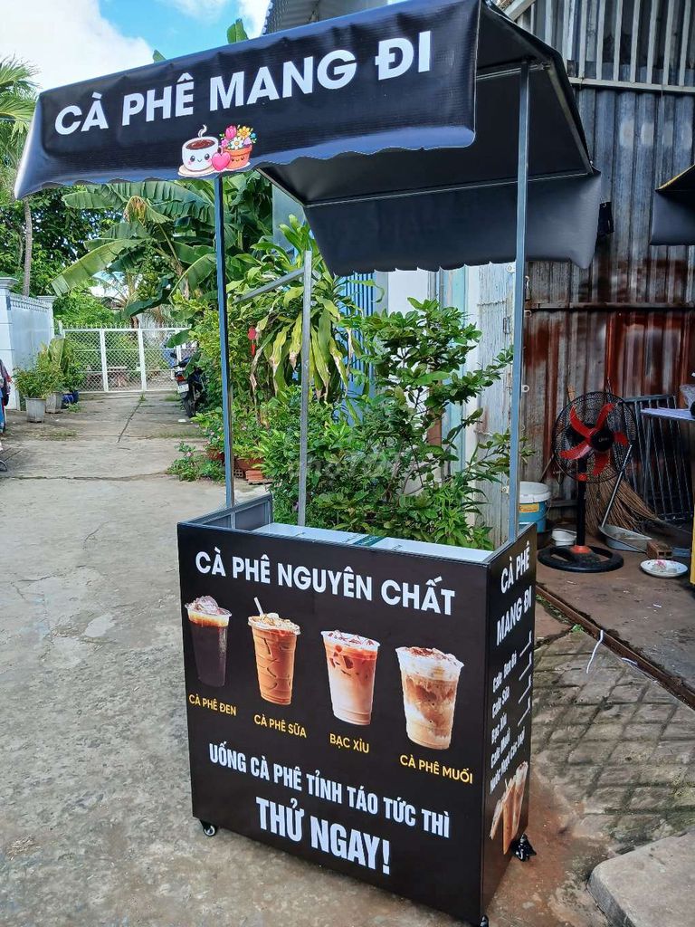 Xe cafe mang đi Đen Gấp gọn có mái che. Mua bán Đồ chuyên dụng, Giống nuôi trồng tại Quận Bình Thuỷ Cần Thơ được đăng bởi Trung hình 1