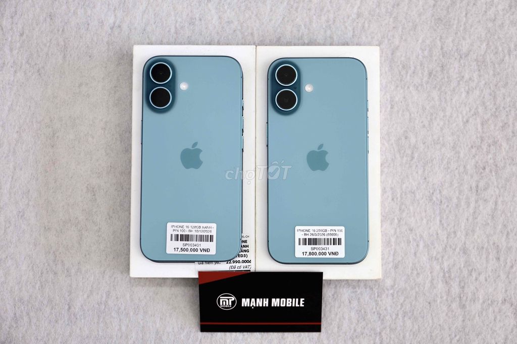 Apple iPhone 16 128GB Xanh. Mua bán Điện thoại tại Huyện Đức Trọng Lâm Đồng được đăng bởi Mạnh Mobile hình 1