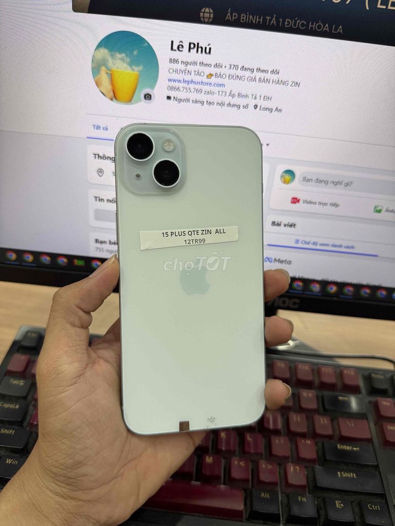 Apple iPhone 15 Plus quốc tế zin. Mua bán Điện thoại tại Huyện Đức Hòa Long An được đăng bởi Lê Phú hình 1