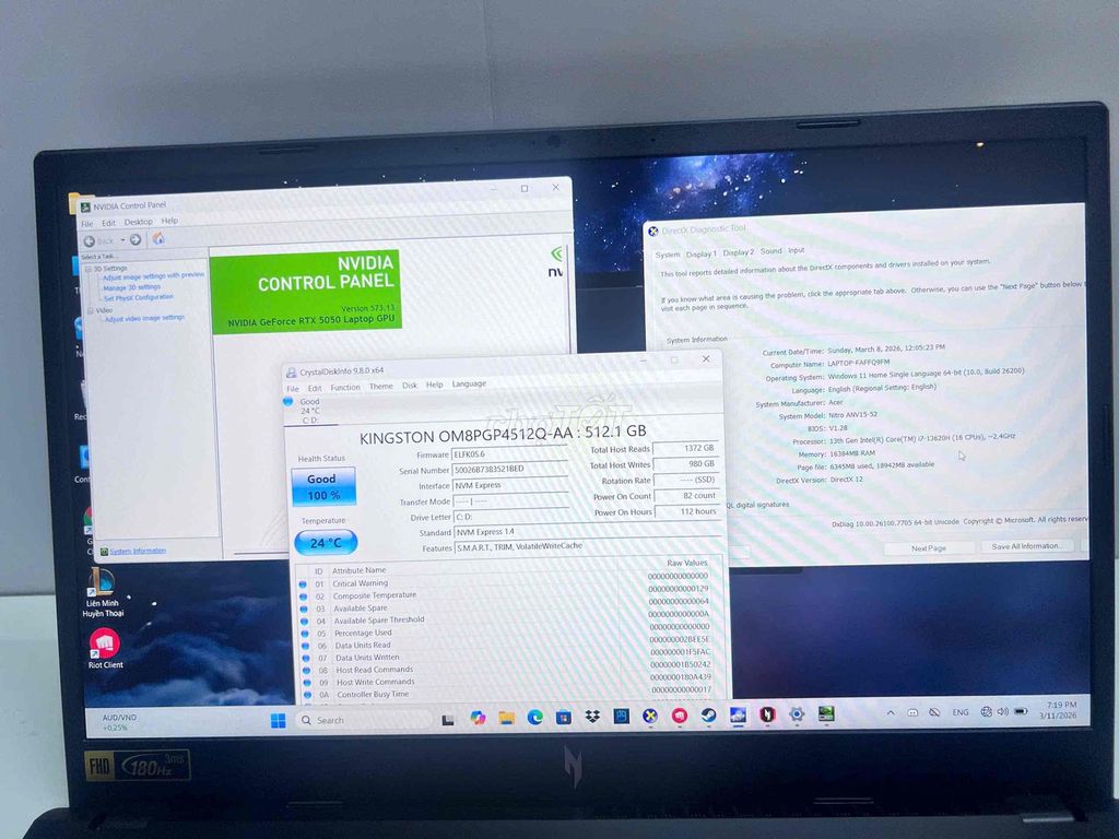 Acer Nitro V ANV15-52 bhh đến 8/2027. Mua bán Laptop tại Quận Đống Đa Hà Nội được đăng bởi Junioor Computer hình 1