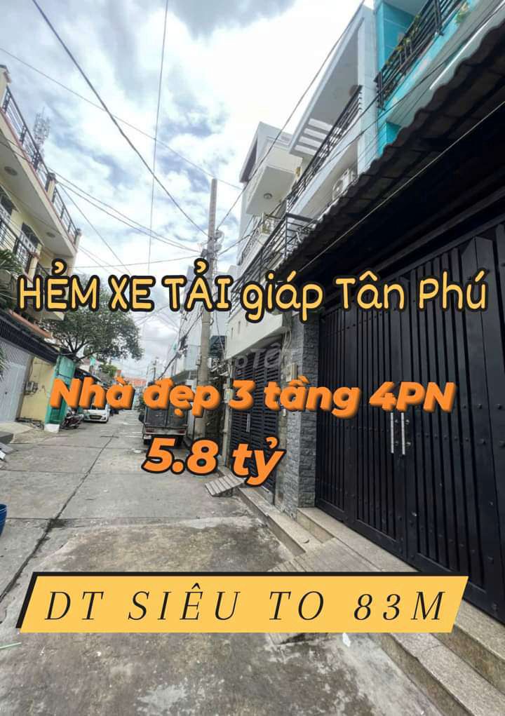 BÁN ĐẤT TẶNG ĐẸP 3 TẦNG ,XE HƠI NGỦ NHÀ, DT SIÊU KHỦNG 83 M2, 5.8 TỶ