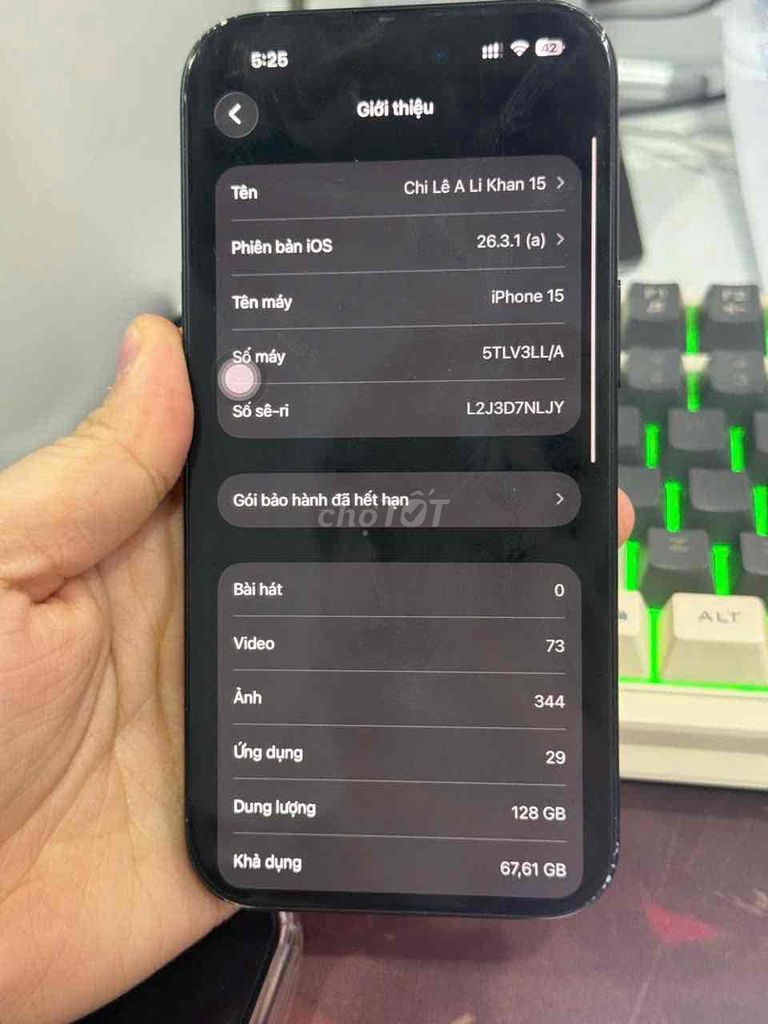 iPhone 15 thường. Mua bán Điện thoại tại Thành phố Biên Hòa Đồng Nai được đăng bởi Lê Khan hình 1