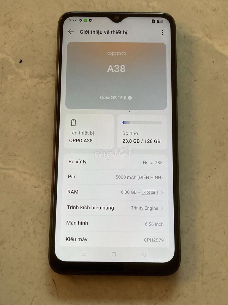 Oppo A38 128GB Đen. Mua bán Điện thoại tại Quận 1 Tp Hồ Chí Minh được đăng bởi Hội Đồ Điện Tử hình 1
