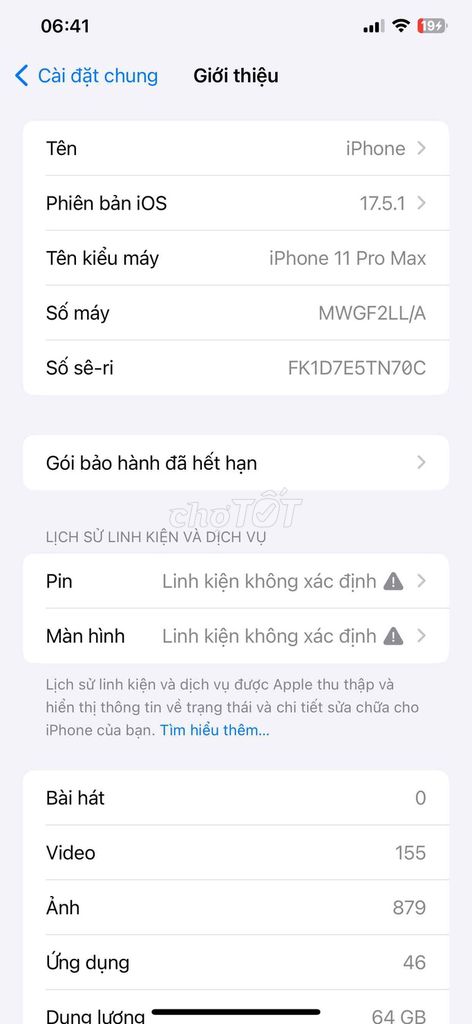 Apple iPhone 11 Pro Max 64GB. Mua bán Điện thoại tại Huyện Thường Tín Hà Nội được đăng bởi Chẳng Là Của Ai hình 1