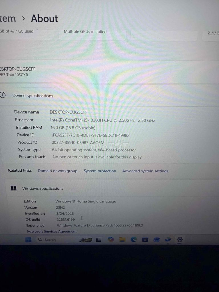 MSI GF63 Thin 10SC-468VN i5-10500H 8GB/512GB. Mua bán Laptop tại Quận Tân Bình Tp Hồ Chí Minh được đăng bởi HOÀNG hình 1