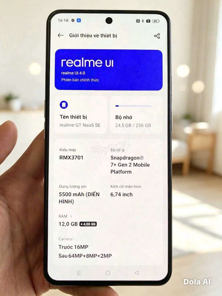 Realme GT Neo5 SE 12GB/256GB . 100W. Mua bán Điện thoại tại Thành phố Tân An Long An được đăng bởi minh hình 1