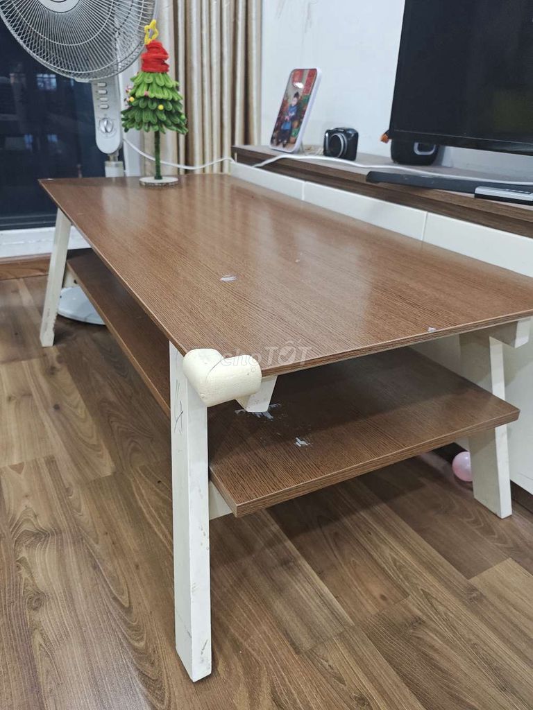 Bàn trà gỗ 2 tầng 120x50x40cm. Mua bán Bàn ghế tại Quận Bắc Từ Liêm Hà Nội được đăng bởi Minh Thu hình 1