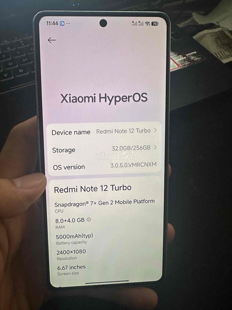 Xiaomi Redmi Note 12 Turbo 8GB 256GB Trắng. Mua bán Điện thoại tại Huyện Mỏ Cày Nam Bến Tre được đăng bởi Đinh Xuân Lộc hình 1