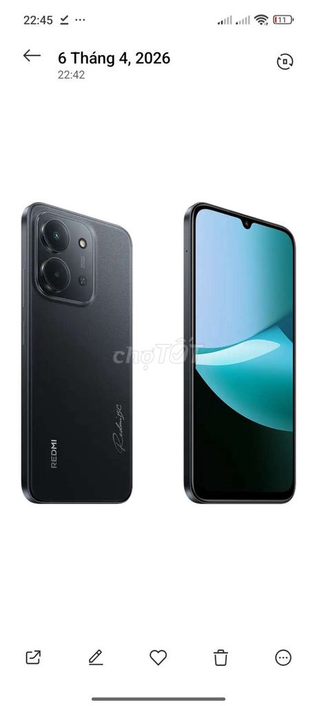 Xiaomi Redmi 15C Đen. Mua bán Điện thoại tại Huyện Chợ Mới An Giang được đăng bởi cuong hình 1