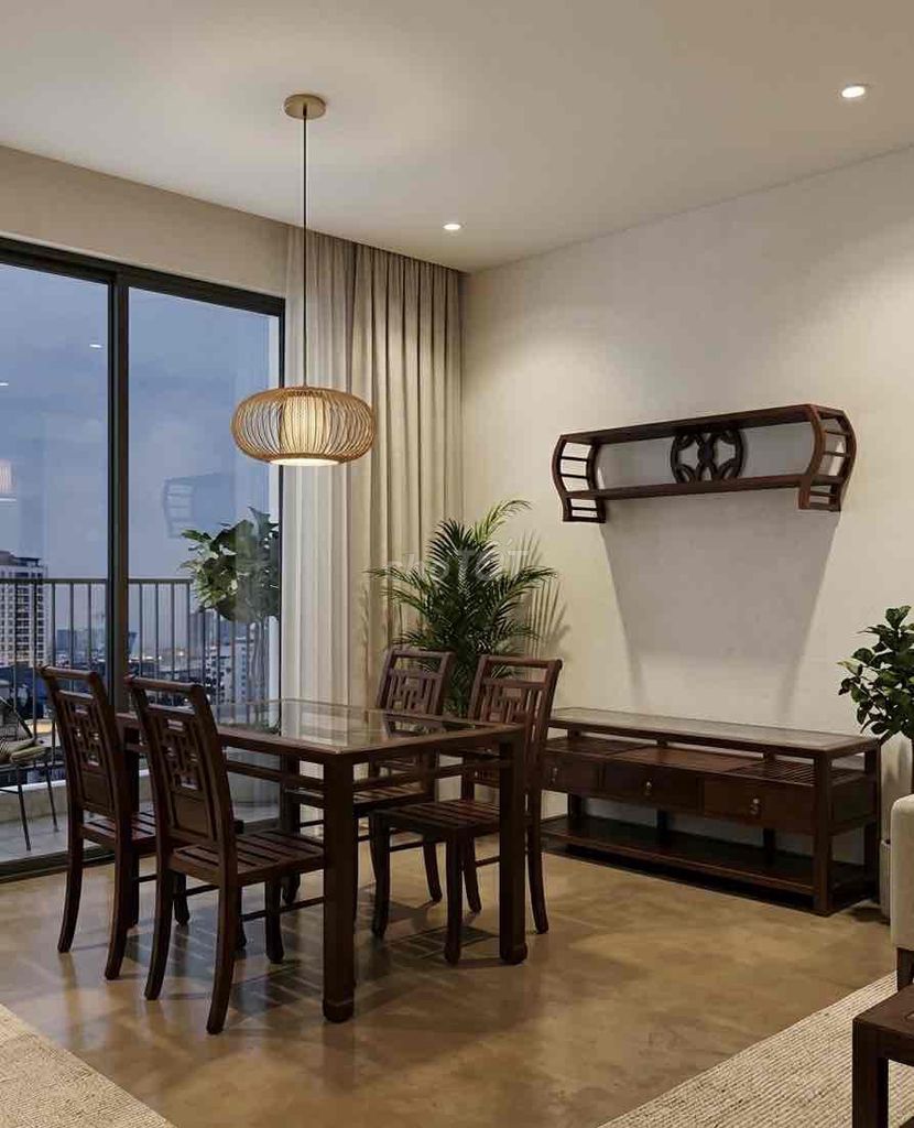Bộ bàn ăn Gỗ Đông Dương Nâu 4 ghế. Mua bán Bàn ghế tại Quận Nam Từ Liêm Hà Nội được đăng bởi Tra hình 1