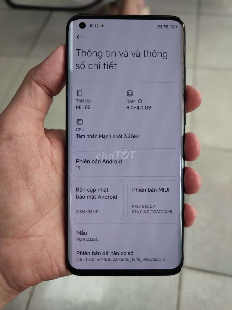XIAOMI MI 10S _ 98% . Mua bán Điện thoại tại Quận Ninh Kiều Cần Thơ được đăng bởi Laptop Sinh Viên hình 1
