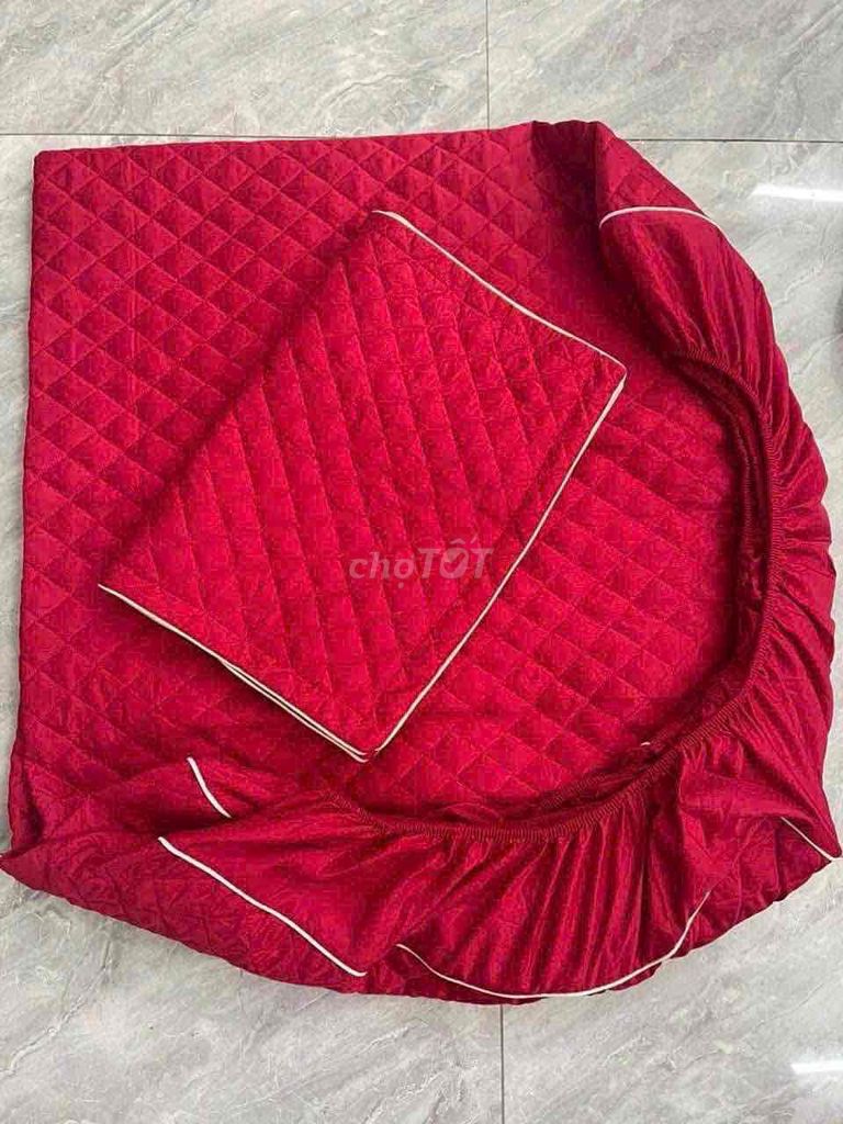 Bộ Ga Gối Lụa Tencel Trần Bông 3 Món 1m6. 1m8