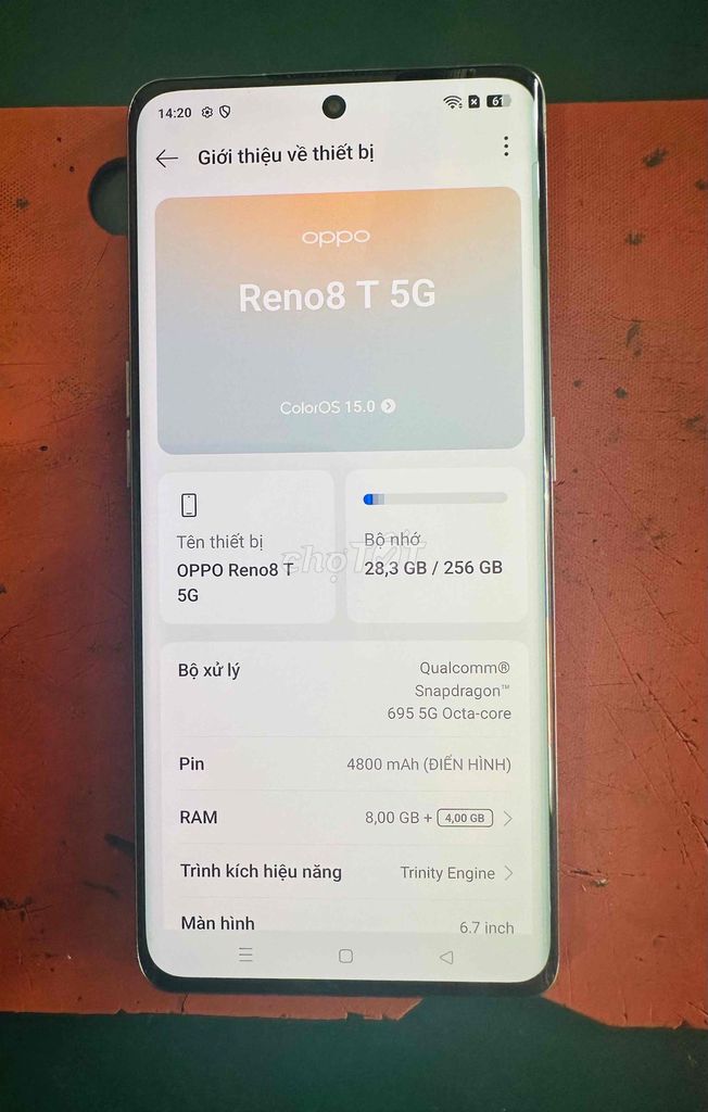 Oppo Reno 8T 5G 256GB Trắng 8GB. Mua bán Điện thoại tại Quận 12 Tp Hồ Chí Minh được đăng bởi Zăn Thạch mobile hình 1