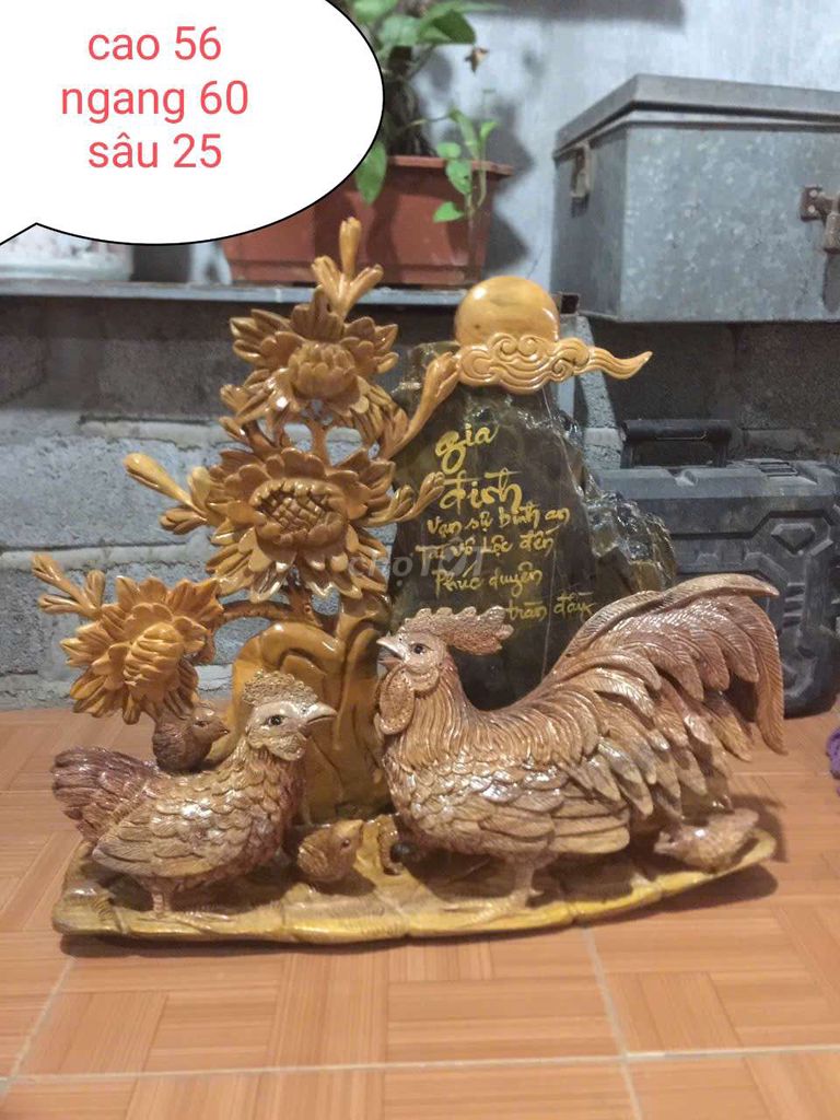 Tượng gỗ gia đình gà. Mua bán Đồ sưu tầm, đồ cổ tại Huyện Đông Hưng Thái Bình được đăng bởi an dương hình 1