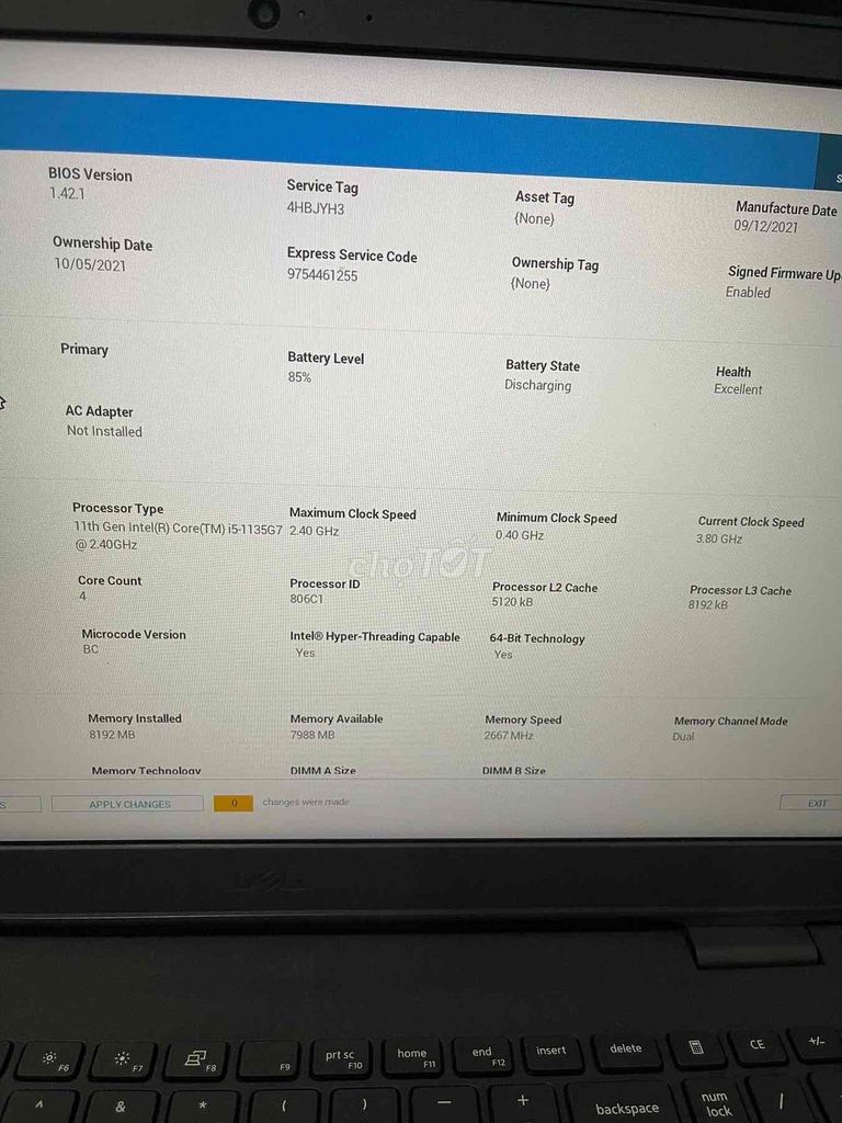 Dell Vostr***5G4 8GB Đen. Mua bán Laptop tại Quận Tân Bình Tp Hồ Chí Minh được đăng bởi Nguyễn Đức Nhã hình 1