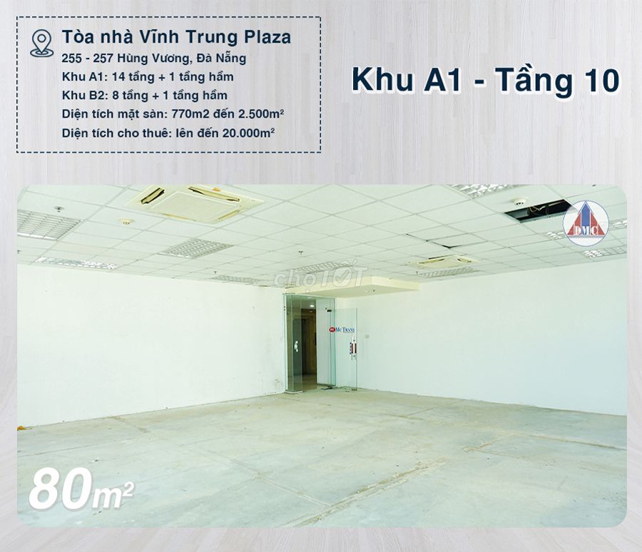 Cho thuê văn phòng Vĩnh Trung plaza, tiện lợi, đẳng cấp