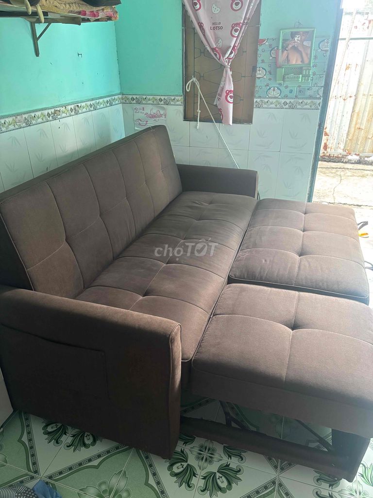 Ghế sofa giường Nâu Vải 1m8x1m8. Mua bán Giường, chăn ga gối nệm tại Huyện Bình Chánh Tp Hồ Chí Minh được đăng bởi tranlongtoan hình 1