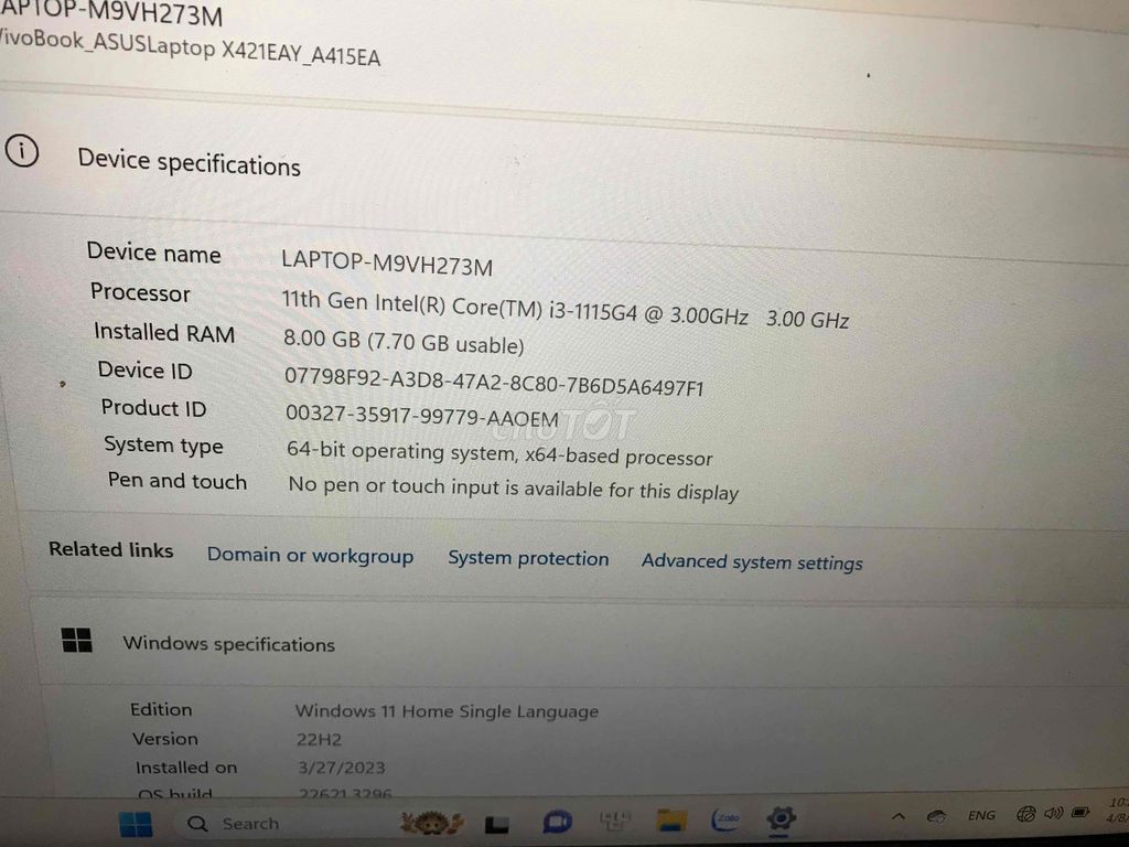 Asus Vivobook A415E ( i3 - 1115G4/8gb/512gb ) 14''