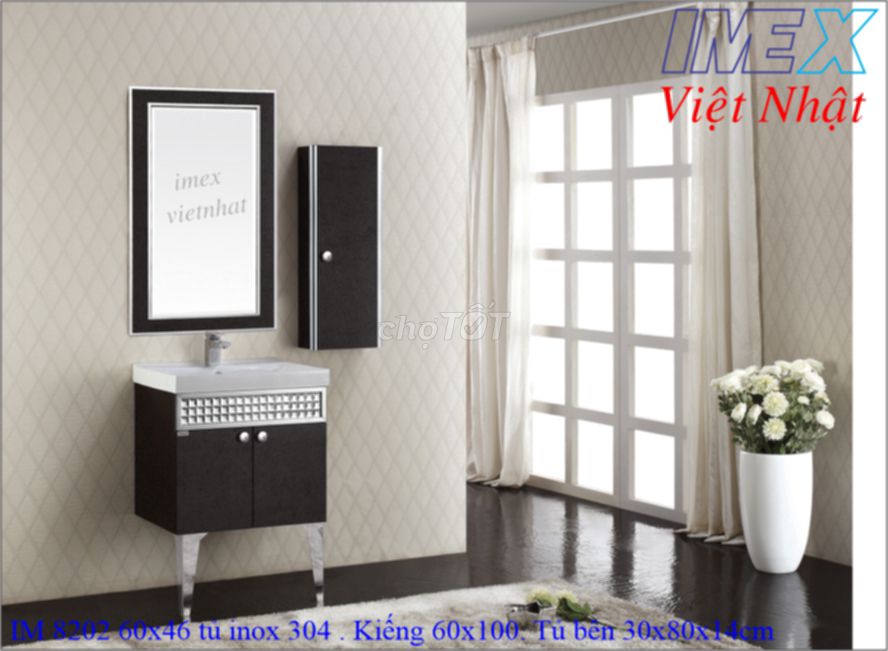 Bộ lavabo tủ inox IMEX Việt Nhật IM 8202