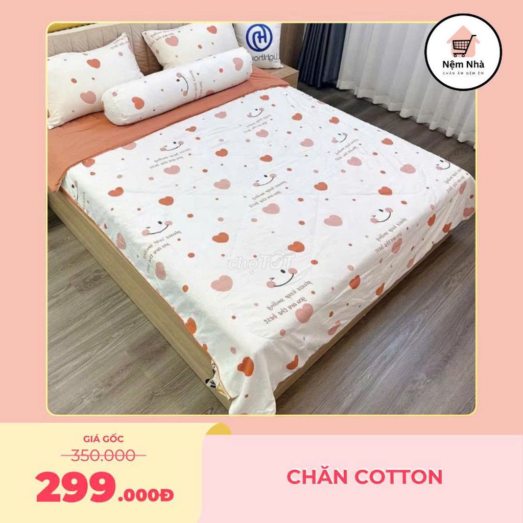 Chăn Nệm Nhà Cotton Trắng Cam. Mua bán Giường, chăn ga gối nệm tại Quận Nam Từ Liêm Hà Nội được đăng bởi Nệm Nhà hình 1