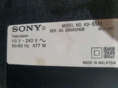 Sony 65in KD65A1 lỗi ko lên, nháy đèn đỏ