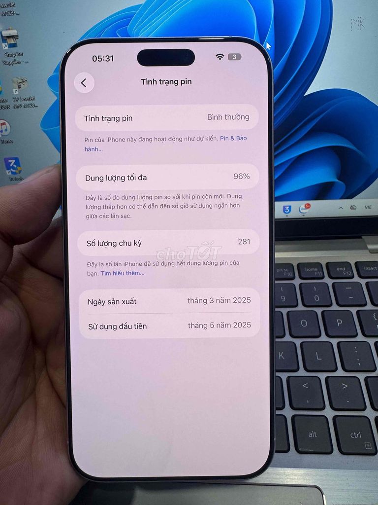 iPhone 16 Pro Max 256GB Trắng 96%. Mua bán Điện thoại tại Quận 6 Tp Hồ Chí Minh được đăng bởi QUỐC THIÊN BÁN GÓP 0 ĐỒNG  hình 1