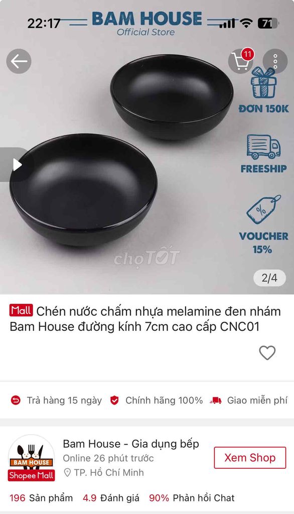 20 chén chấm nhựa Melamine mới nguyên