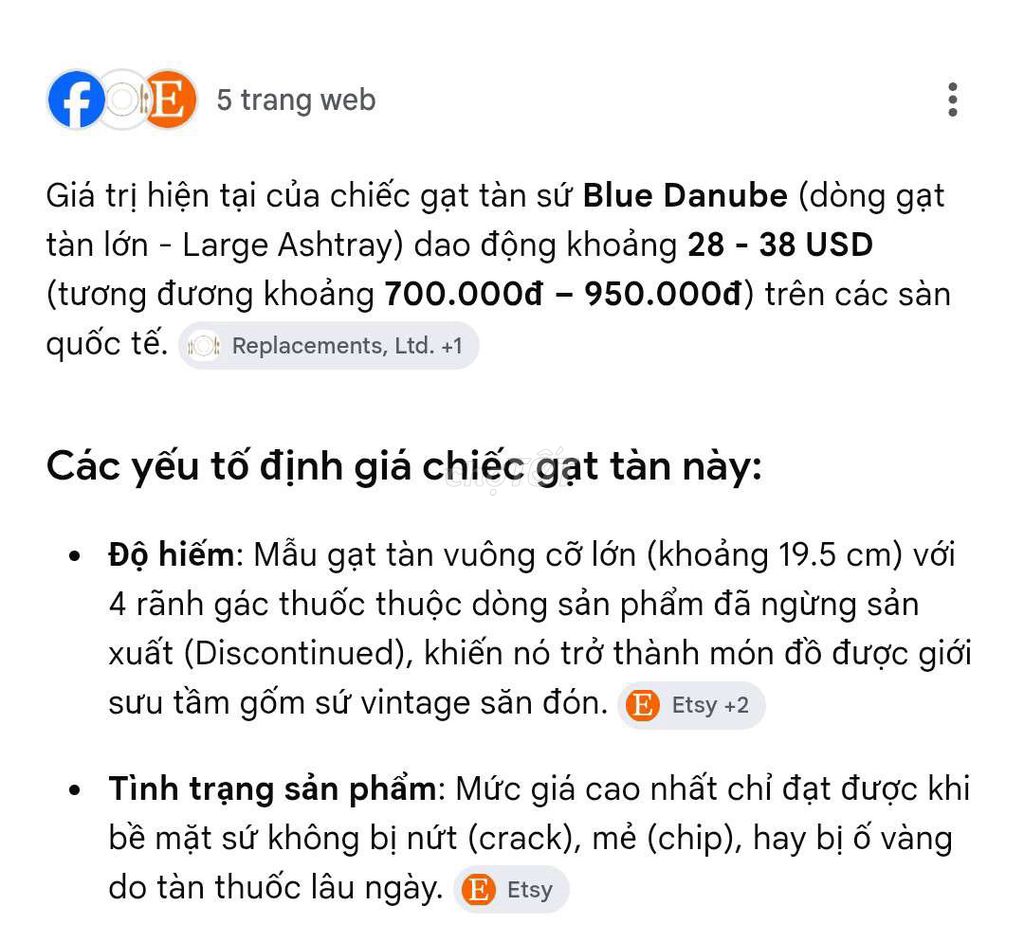 Gạt tàn Blue Danube Vintage Gốm sứ. Mua bán Đồ sưu tầm, đồ cổ tại Quận 8 Tp Hồ Chí Minh được đăng bởi Nguyễn Nam Đức Khuê  hình 1