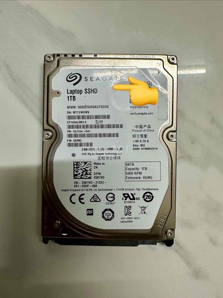 Ổ cứng SSHD Seagate 1TB. Mua bán Linh kiện (RAM, Card...) tại Quận Bình Tân Tp Hồ Chí Minh được đăng bởi THÀNH PHẠM hình 1