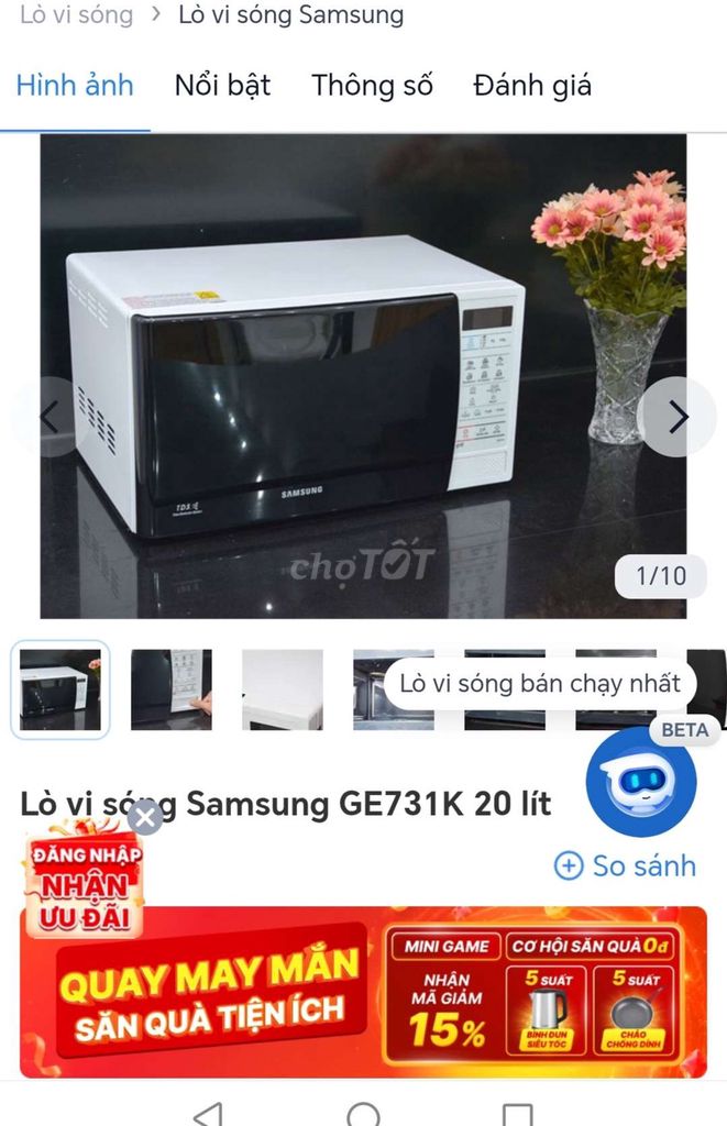 Lò vi sóng Samsung GE731K 20 lít Hàn Quốc. Mua bán Bếp, lò, đồ điện nhà bếp tại Huyện Hóc Môn Tp Hồ Chí Minh được đăng bởi Minh hình 1