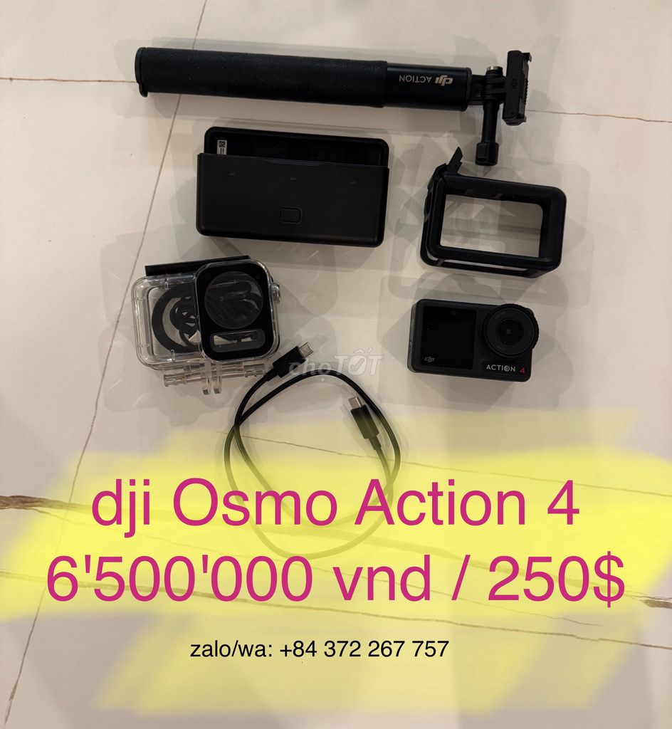 Camera hành động DJI Action 4 Đen. Mua bán Máy ảnh, Máy quay tại Huyện Long Điền Bà Rịa - Vũng Tàu được đăng bởi VyaKon hình 1