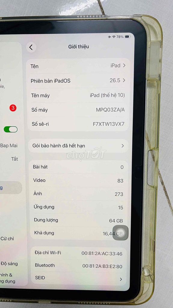 Apple iPad (thế hệ 10) 64GB Wifi Bạc. Mua bán Máy tính bảng tại Huyện Hóc Môn Tp Hồ Chí Minh được đăng bởi Trí Anh hình 1