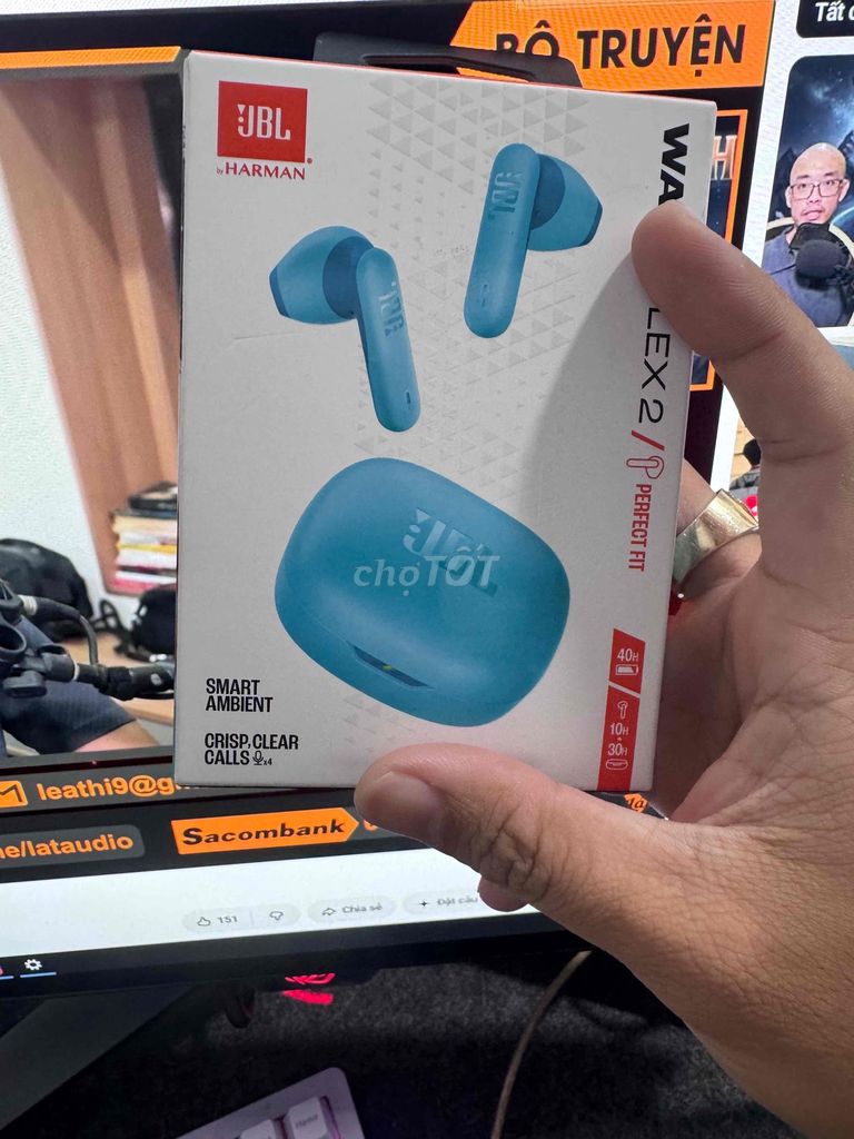 Tai nghe không dây JBL Wave Flex 2 Xanh ngọc. Mua bán Tivi, Âm thanh tại Quận Ninh Kiều Cần Thơ được đăng bởi Mạc Bá Sơn hình 1
