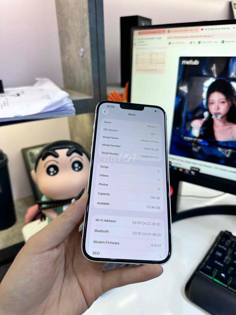 14 Plus 128GB Trắng zin full. Mua bán Điện thoại tại Quận Cầu Giấy Hà Nội được đăng bởi Táo Zin Hà Nội hình 1