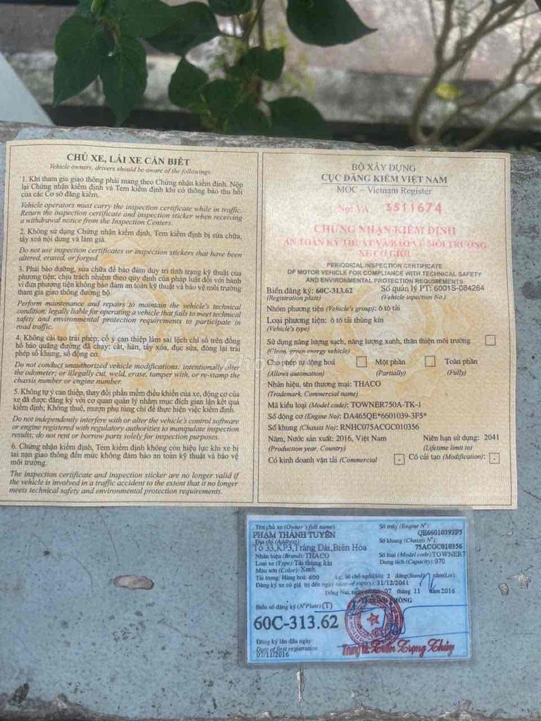thaco 2016 kiểm mới máy số êm sắt xi đẹp không mục. Mua bán Xe tải, xe ben tại Thành phố Biên Hòa Đồng Nai được đăng bởi Hồ Hiếu  hình 19