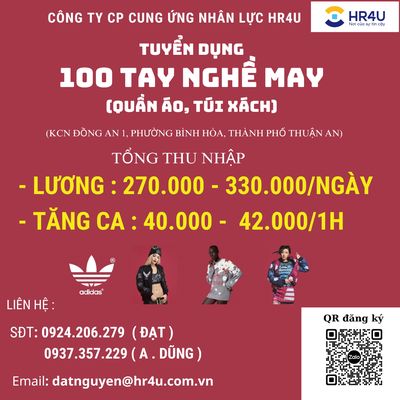 Tuyển Dụng 100 Cn May Có Tay NGHề Tại Thuận An