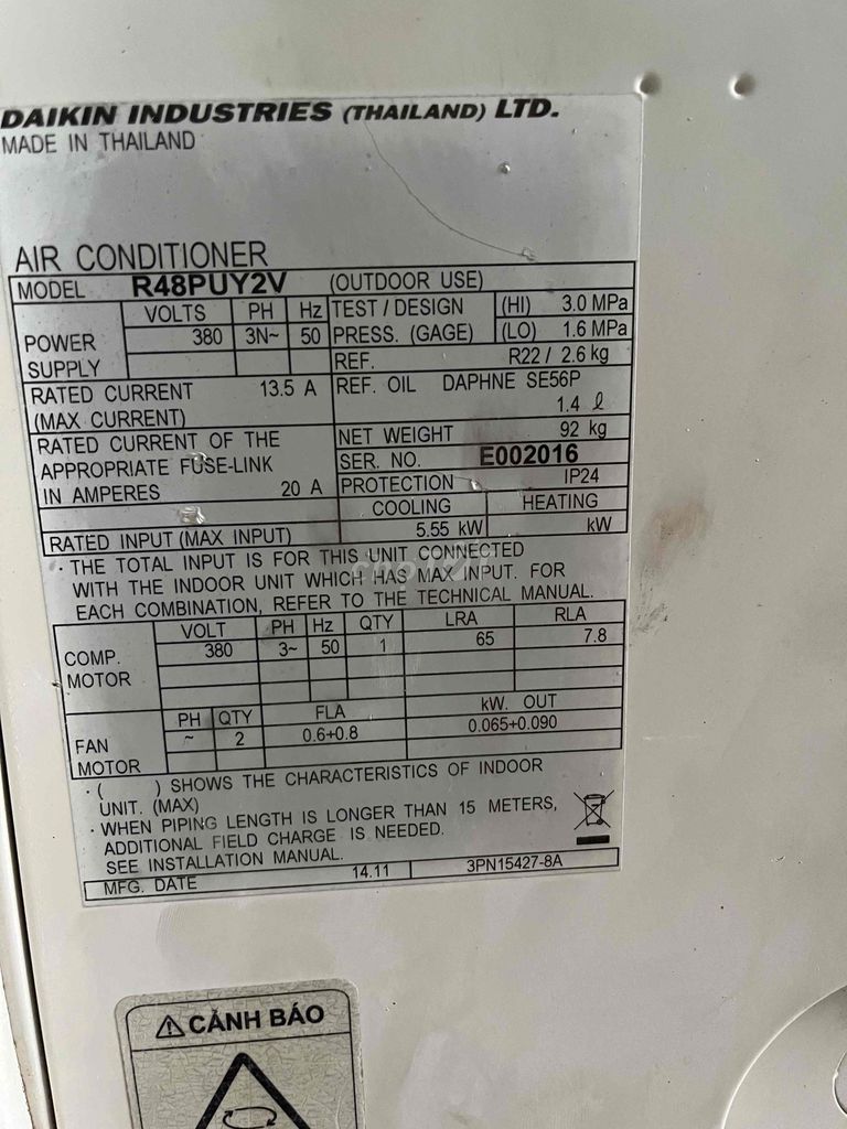 Điều hòa âm trần Daikin R48PUY2V 48000 BTU. Mua bán Máy lạnh, điều hoà tại Huyện Chương Mỹ Hà Nội được đăng bởi Vinh Trinh hình 1