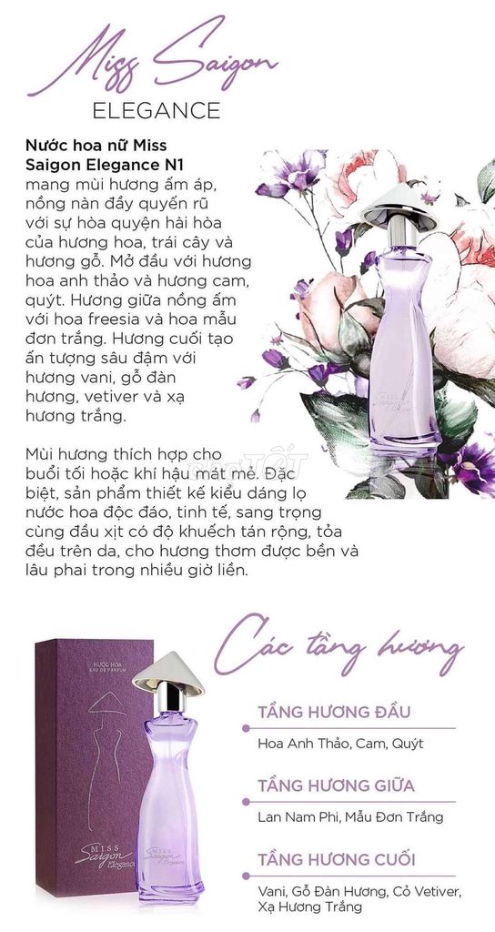 Nước hoa cao cấp Miss Sài Gòn Elegance Amethyst N1